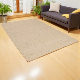   Dicker Wollteppich 197x305 einfarbiger Teppich für das Wohnzimmer