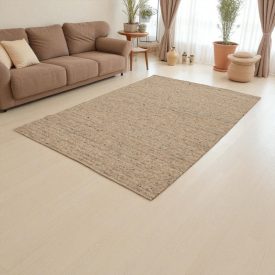   Dicker Wollteppich 200x303 einfarbiger Teppich für das Wohnzimmer