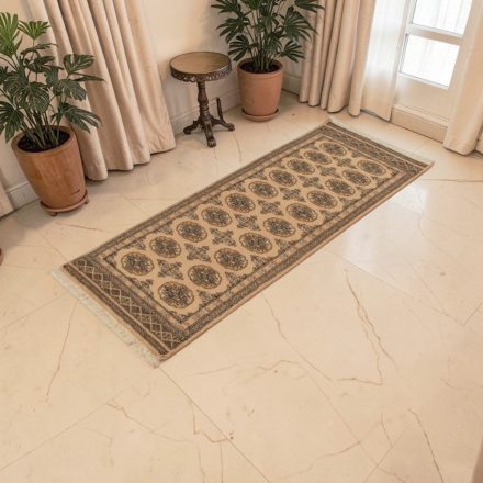 ppichläufer beige Bokhara 167x63, handgeknüpfter pakistanischer Teppich