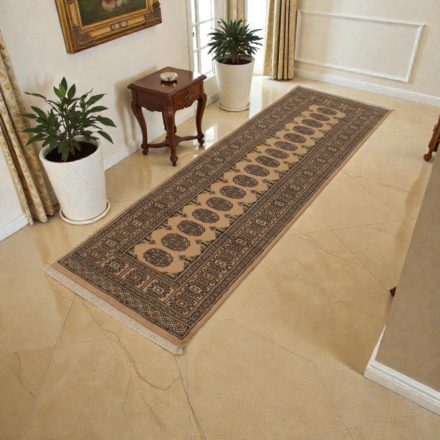 Teppichläufer beige Bokhara 244x79 handgeknüpfter pakistanischer Teppich