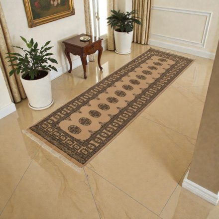 Teppichläufer beige Bokhara 248x77 handgeknüpfter pakistanischer Teppich