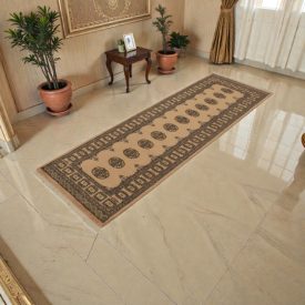  Teppichläufer beige Bokhara 239x78 handgeknüpfter pakistanischer Teppich