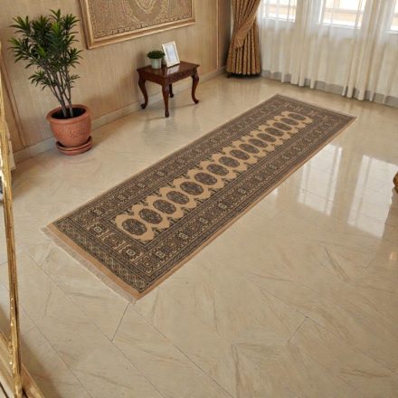 Teppichläufer beige Bokhara 244x80 handgeknüpfter pakistanischer Teppich