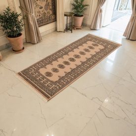   Teppichläufer beige Bokhara 193x79, handgeknüpfter pakistanischer Teppich