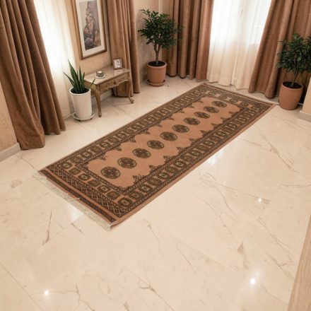 Teppichläufer beige Bokhara 204x80 handgeknüpfter pakistanischer Teppich