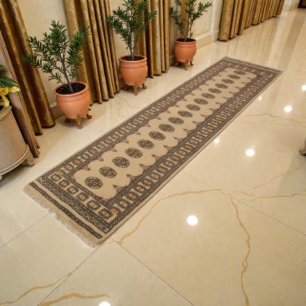 Teppichläufer beige Bokhara 300x79 handgeknüpfter pakistanischer Teppich
