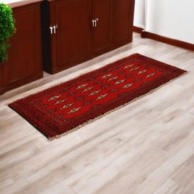   Turkmenischer Teppich Balisht Nakhsha 46x113 kleiner handgeknüpfter Teppich
