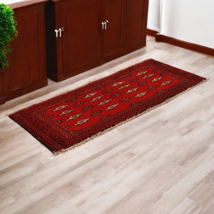 Turkmenischer Teppich Balisht Nakhsha 46x113 kleiner handgeknüpfter Teppich