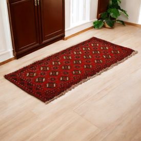   Turkmenischer Teppich Balisht Nakhsha 45x99 handgeknüpfter authentischer teppich