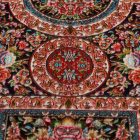 Seidenteppich Baharan kobaltblau 100x150 hochwertiger Viskose Seidenteppich aus dem Iran