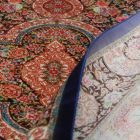 Seidenteppich Baharan kobaltblau 100x150 hochwertiger Viskose Seidenteppich aus dem Iran