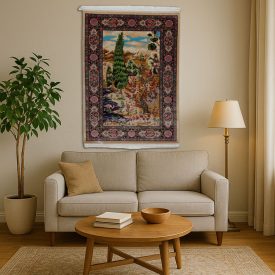   Seidenteppich Garten motiv beige 100x150 Iranischer Viskose Seidenteppich