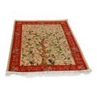 Seidenteppich Lebensbaum motiv beige 100x150 Iranischer Viskose Seidenteppich