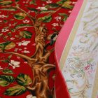 Seidenteppich Lebensbaum motiv purpurrot 100x150 hochwertiger Viskose Seidenteppich aus dem Iran