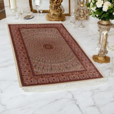 Seidenteppich Soltaniye cream 100x150 Iranischer Viskose Seidenteppich