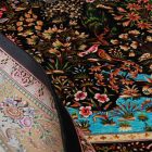 Seidenteppich Golrokh blau 100x150 Iranischer Viskose Seidenteppich