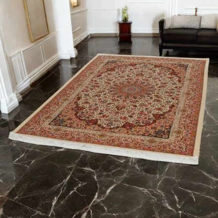 Seidenteppich Helya cream 150x225 Viskose-Seide Perserteppich