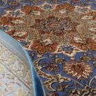 Seidenteppich Mojan hellblau 150x225 Viskose-Seide Perserteppich