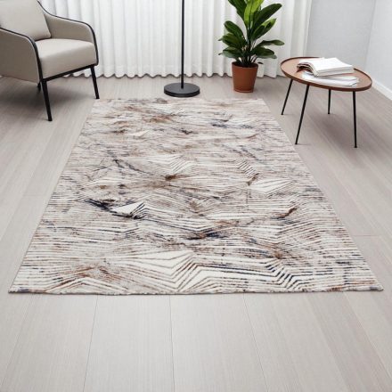 Modern teppich beige braun Blau NADIM 140x200 Maschinell hergestellter moderner Teppich für Wohnzimmer oder Schlafzimmer