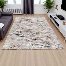   Modern teppich beige braun Blau NADIM 200x300 Maschinell hergestellter moderner Teppich für Wohnzimmer oder Schlafzimmer