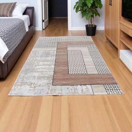 Modern teppich beige braun Blau DIANA 140x200 Maschinell hergestellter moderner Teppich für Wohnzimmer oder Schlafzimmer
