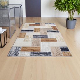   Modern teppich grau Blau braun SAMI 80x150 Maschinell hergestellter moderner Teppich für Wohnzimmer oder Schlafzimmer