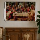 Seidenteppich Letzte Abendmahl 80x120 Iranischer Viskose Seidenteppich