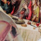 Seidenteppich Letzte Abendmahl 80x120 Iranischer Viskose Seidenteppich