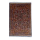 Seidenteppich Golara dunkelblau 150x225 hochwertiger Viskose Seidenteppich aus dem Iran