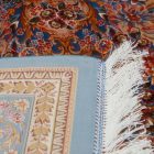 Seidenteppich Golara dunkelblau 150x225 hochwertiger Viskose Seidenteppich aus dem Iran