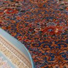 Seidenteppich Golara dunkelblau 150x225 hochwertiger Viskose Seidenteppich aus dem Iran