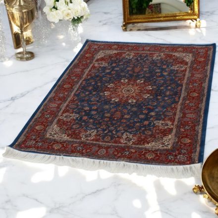 Seidenteppich Negar dunkelblau 100x150 Iranischer Viskose Seidenteppich