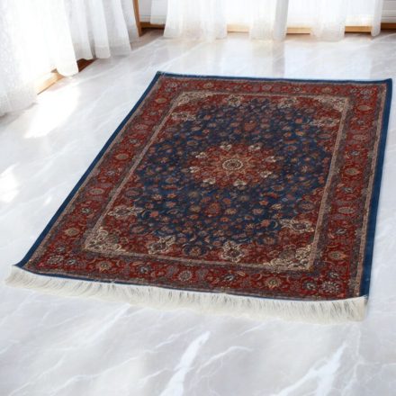 Seidenteppich Negar dunkelblau 60x90 hochwertiger Viskose Seidenteppich aus dem Iran