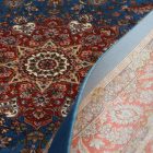 Seidenteppich Negar dunkelblau 60x90 hochwertiger Viskose Seidenteppich aus dem Iran