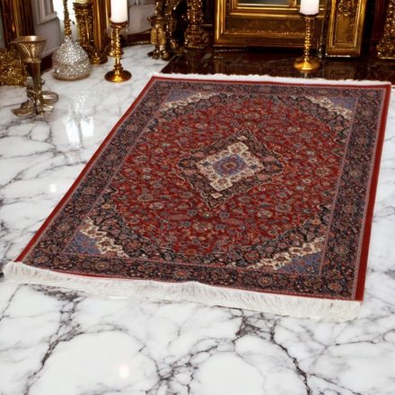 Seidenteppich Sialk ziegelrot 100x150 Viskose-Seide Perserteppich
