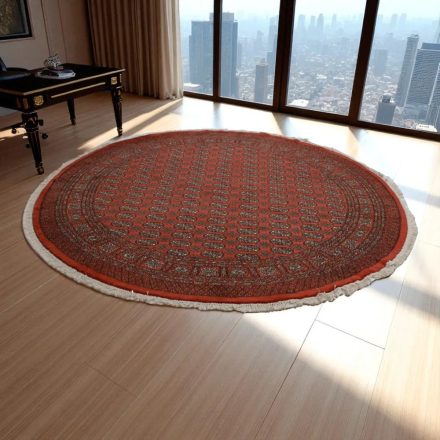 Runde Teppich braun Buchara 244x246 handgeknüpfter pakistanischer Teppich