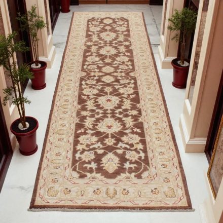 Ziegler wollteppich braun-beige 85x295 wohnzimmer teppich