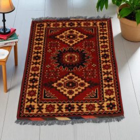   Afghanischer Teppich Caucasian Kargai 59x91 Handgeknüpfter Orientteppich