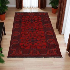   Afghanischer Teppich bordeaux Bukharai 187x82 Handgefertigter Teppich