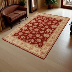 Ziegler wollteppich rot-beige 140x190 wohnzimmer teppich