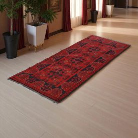   Teppich läufer bordeaux Bokhara 75x189 Handgeknüpfter Orientteppich