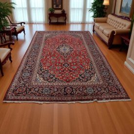   Perserteppich Kashan 201x323 handgeknüpfter iranischer Teppich