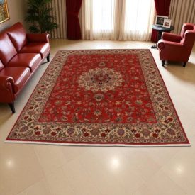   Iranischer teppich Yazd 201x248 Handgeknüpfter Perserteppich für das Wohnzimmer