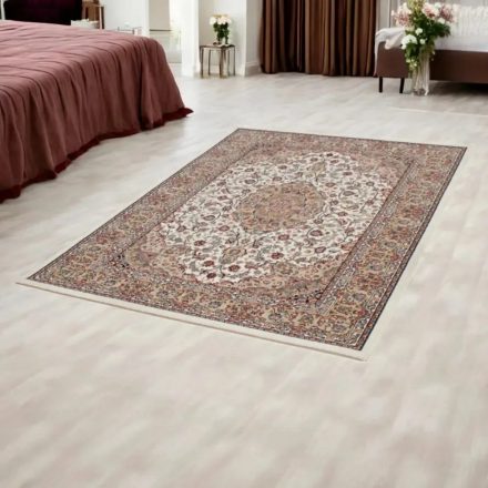 Perserteppich beige Medalion 140x200 hochwertiger teppich für Wohnzimmer oder Schlafzimmer