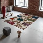 Wollteppich Patchwork 100x145 handgeknüpfter teppich