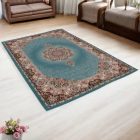 Perserteppich türkis Tabriz 160x230 luxurioser Wohnzimmer teppich aus Acryl
