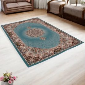 Perserteppich türkis Tabriz 160x230 luxurioser Wohnzimmer teppich aus Acryl