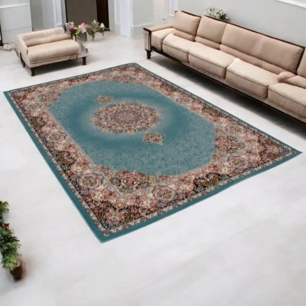 Perserteppich blau TABRIZ 200x300 hochwertiger teppich für Wohnzimmer