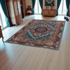 Perserteppich blaue Tabriz 140x200 luxus teppich für Wohnzimmer oder Schlafzimmer
