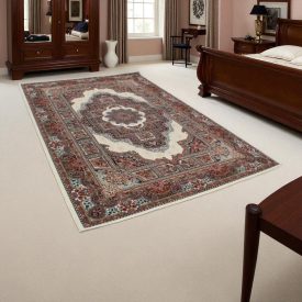Perserteppich beige Tabriz 140x200 hochwertiger teppich für Wohnzimmer oder Schlafzimmer